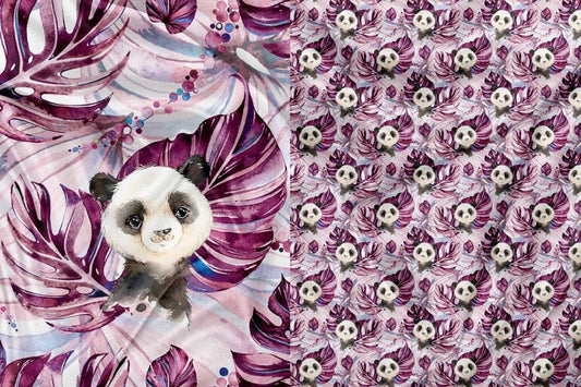 En Stock Couverture Panda mauve